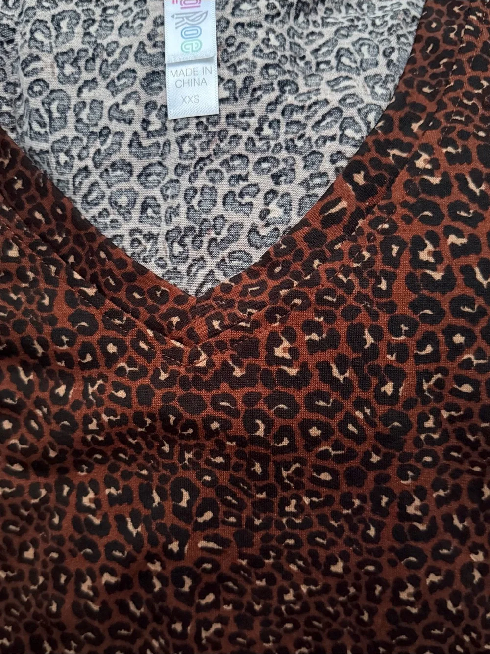 LuLaRoe Brown Leopard Print V-Neck Tank Top